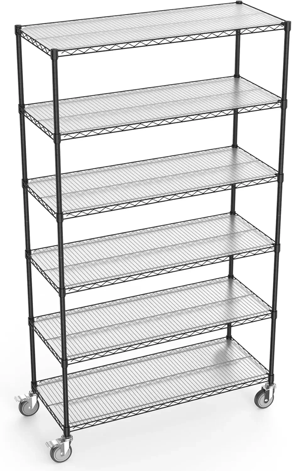 

6 Tier 6000lbs Capacity NSF Metal Shelf Wire Shelving Unit, Heavy Duty Adjustable Storage Rack with Wheels & Shelf Liners for