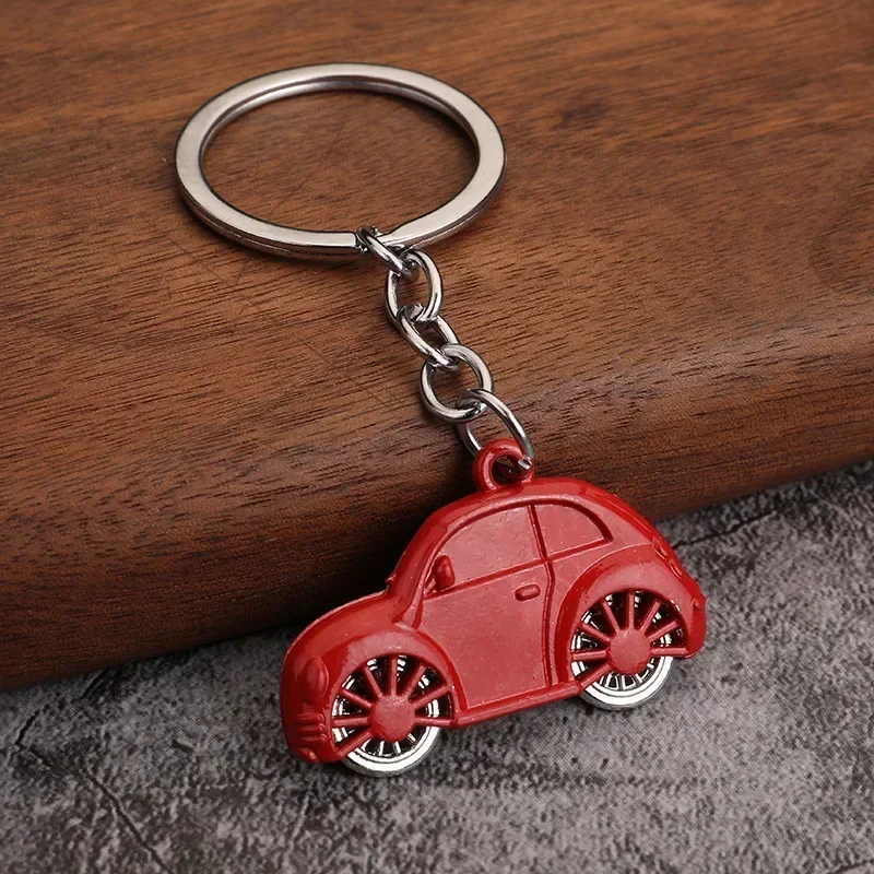 Multi-color Creative Small Car Keychain Metal Keychain Cartoon Beetle Car Small Pendant