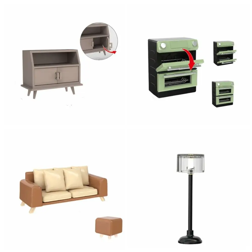 Sofa Floor Lamp Shelf Kettle Dollhouse Miniature Furniture Accessories ABS Household Kitchen Ornaments Shooting Props - Image 6