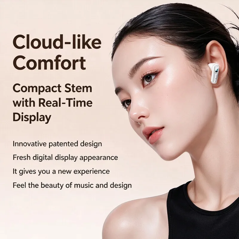TWS In Ear Earbuds Bluetooth 5.4 Led Digital Display 65ms Low Latency Gaming Hifi Stereo Sound Call Noise Cancelling Headphones