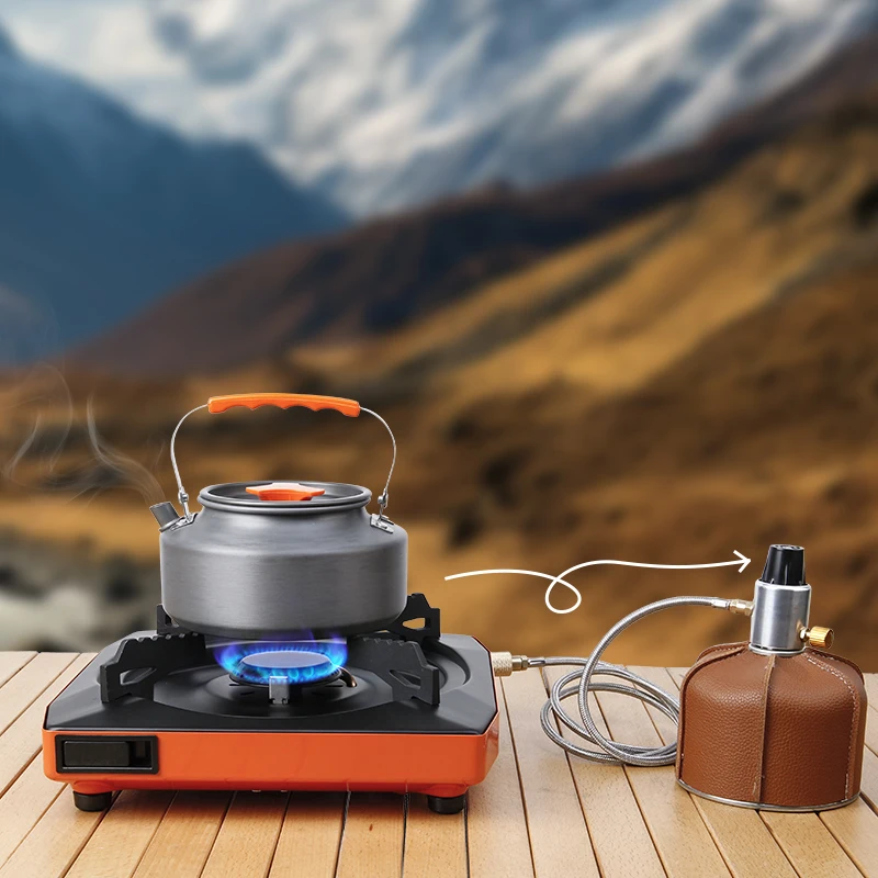 

Outdoor CookingAll-in-One Time-Saving Instant Ignition Design Camping Stove Mobile Wilderness Kitchen For Road Trips Cooks Three