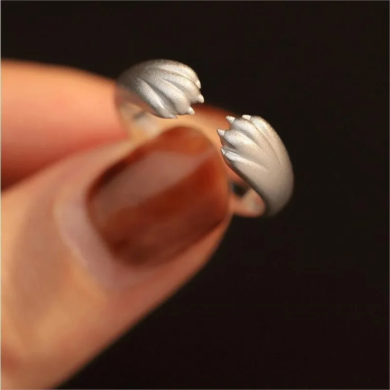 Neue modische Tigerklauen-Ringe aus 925er Sterlingsilber, süße und niedliche, exquisite Tier-Designs, beliebte Öffnungsringe JZ057