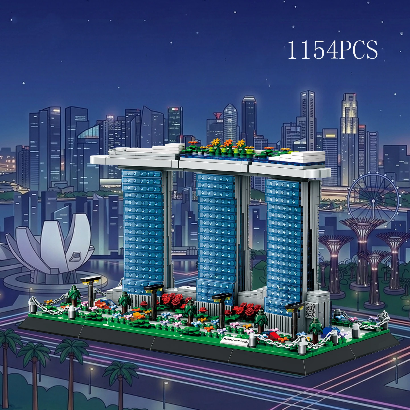 Moderne Architektur Singapur Luxuriöses Hotel Marina Bay Sands Baustein-Modell Konstruktions-Bausteine Lernspielzeug als Geschenk – Detail 1