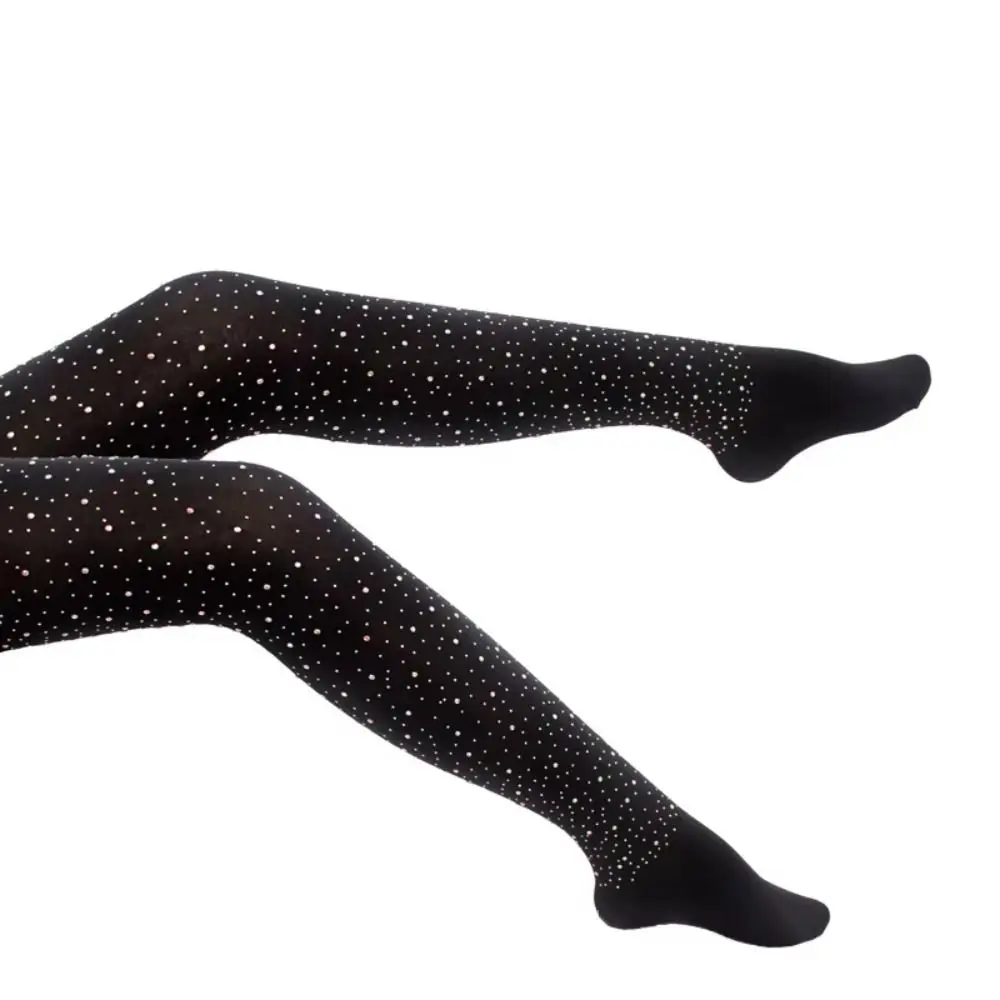 Pantyhose Figure Skating Pants Bling Crystal Gymnastics Ice Skating Socks Shining Stretchy Rhinestone Tights Autumn Winter