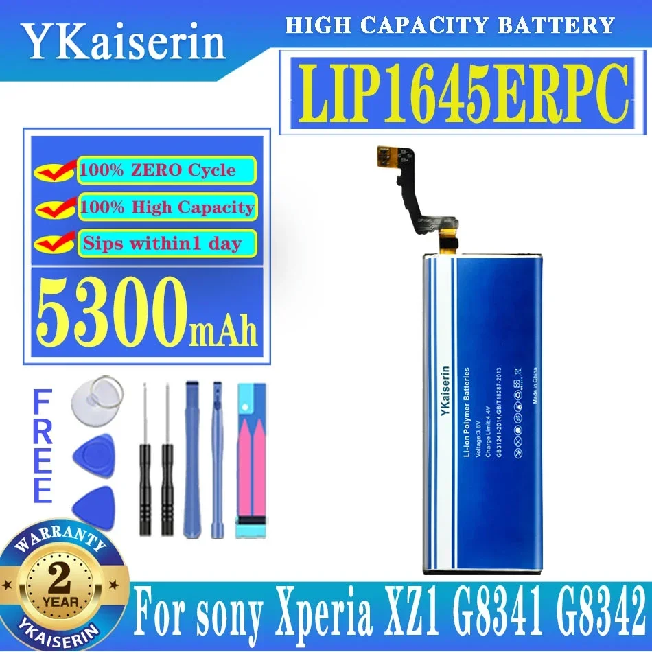 YKaiserin Portable Battery LIP1645ERPC 5300mAh For Sony Xperia XZ1 G8341 G8342 G8343 Dual F8342 SO-01K Batterij + Track No.