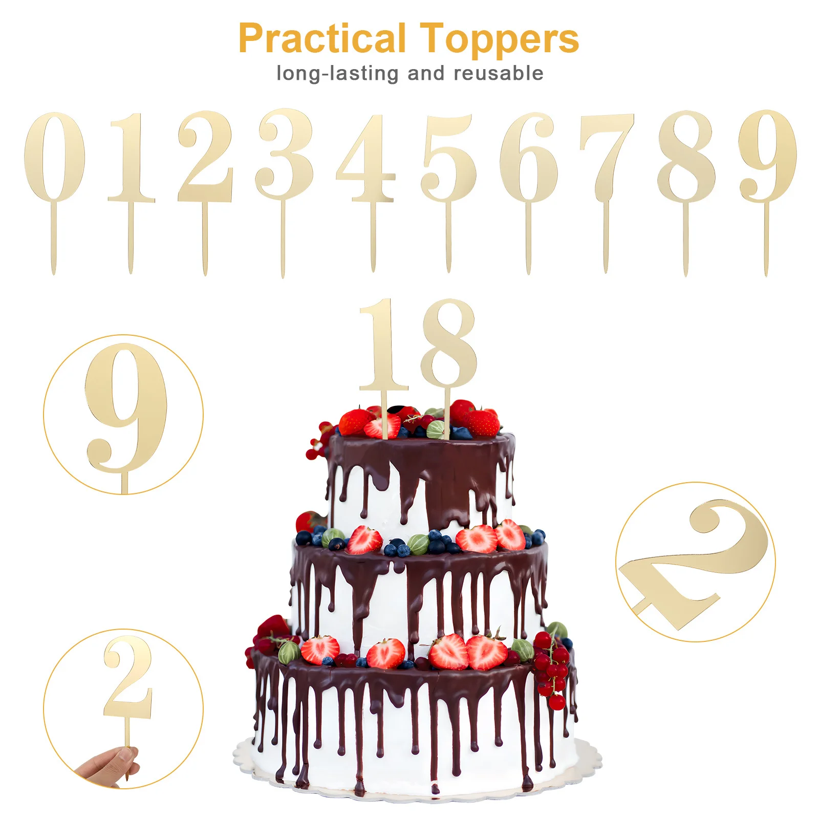

20 pcs 0-9 For Topper Cupcake Decor Birthday Decorations Birthday Picks Party Cake Accessories Cake