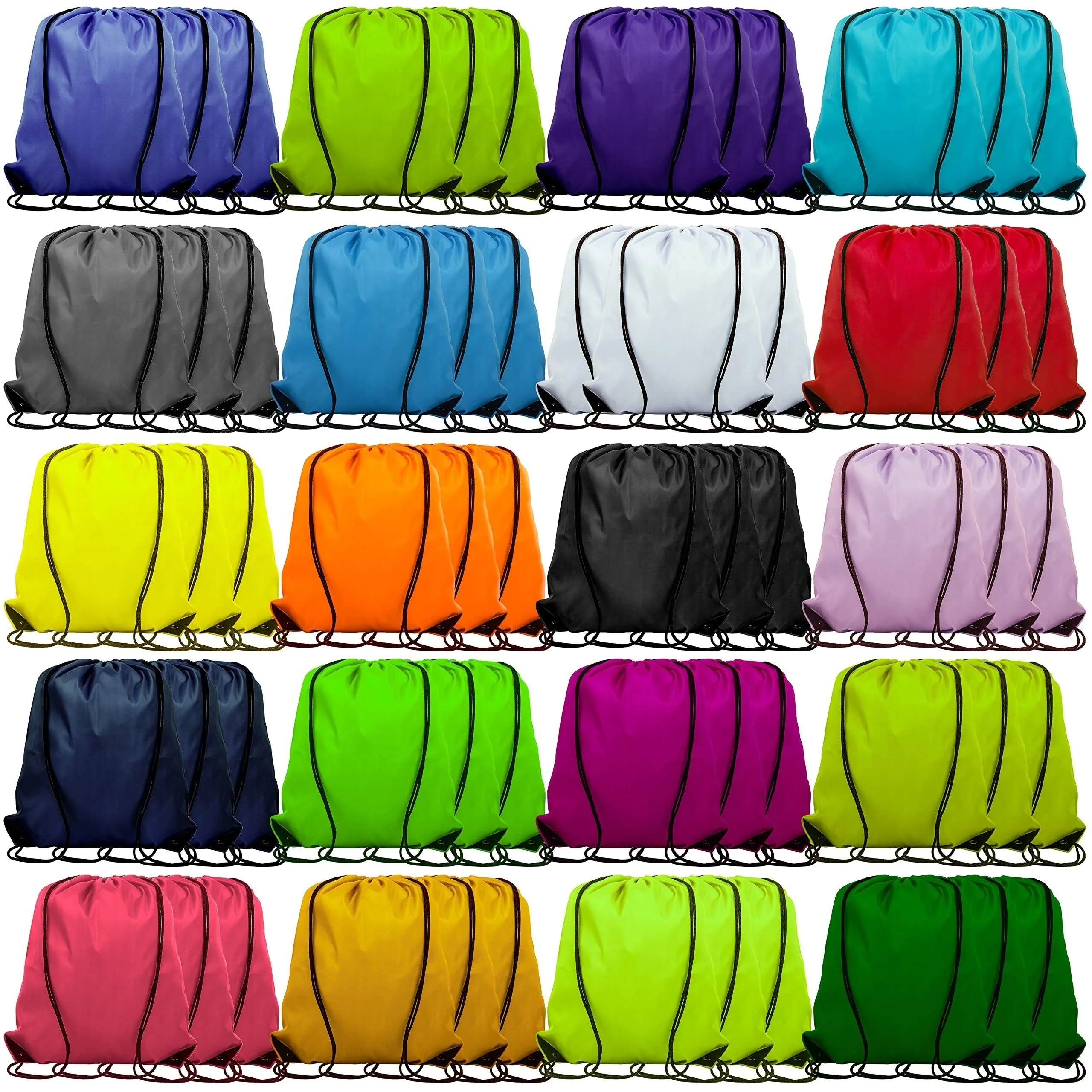2 Sets Drawstring Backpack Bags Sack Pack Cinch Tote Sport Storage Polyester Bag Drawstring Backpack Bag Sport Gym Sac