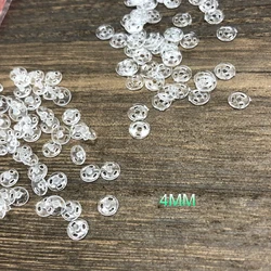 100pcs Tiny 4mm Mini Plastic Round Invisible Snap Button Home DIY Clothes Pajamas White Black Transparent Bag Press Buttons