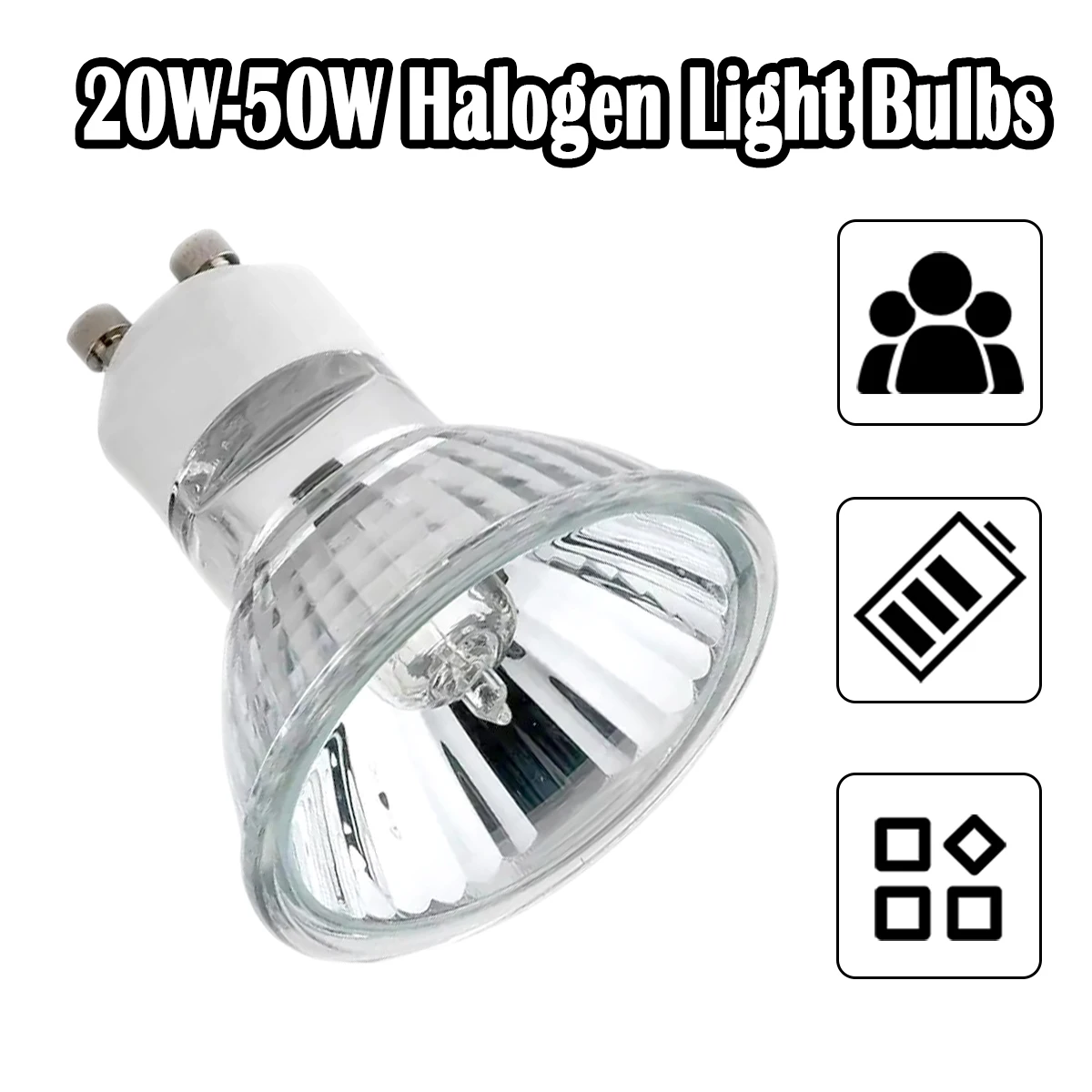 

GU10 Halogen Spotlight Bulb AC220V 35W/50W Dimmable Light Bulbs Warm White Light 2800K 30° Beam Angle Glass Bulb for House Room