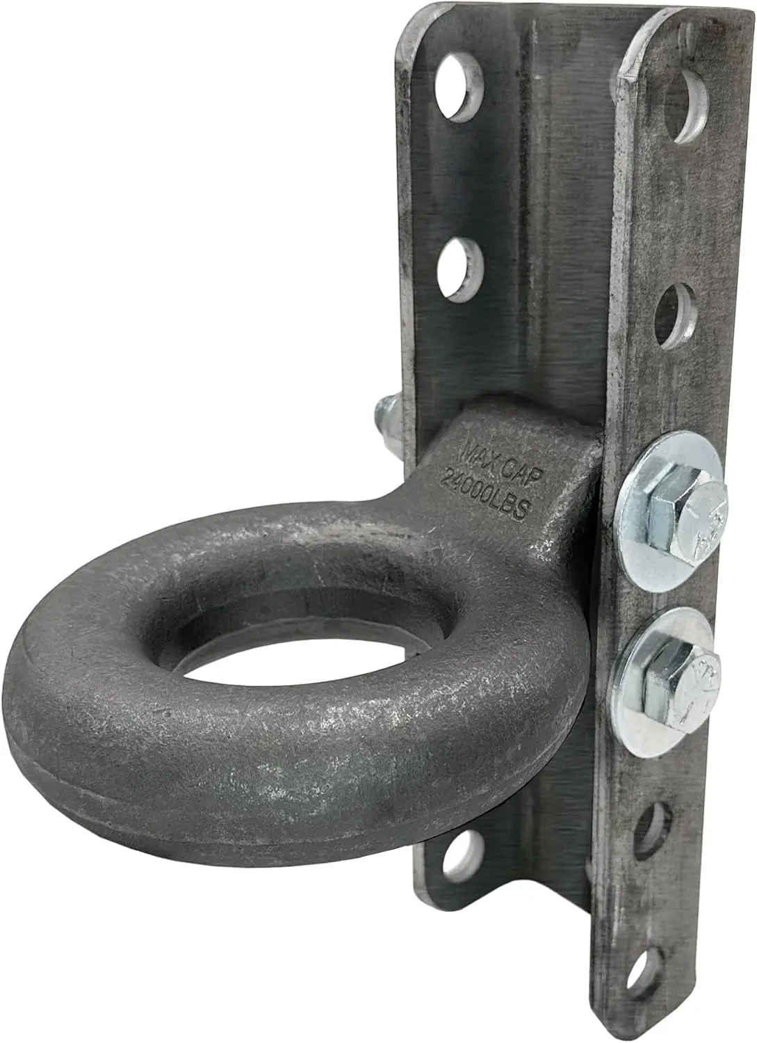 

Adjustable C Channel Bracket & 3' Lunette Ring for Trailer Coupler, Raw Steel - 6 Hole 5-Position, 24,000 pound Ring