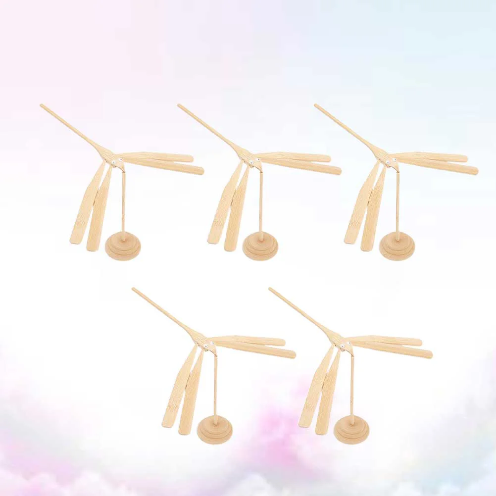 5pcs Bamboo Balance Dragonfly Bamboo Dragonfly Adornment Handicrafts Bamboo Toys Ornament balance bamboo dragonfly