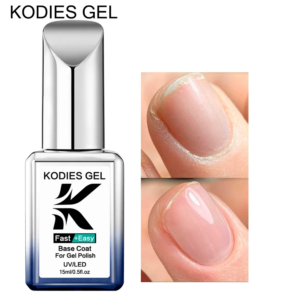 KODIES GEL Professional Base Coat Easy Fast Gel Nail Polish 15ML Strong Start Foundation Semi Permanent UV/LED Base Gel Varnish