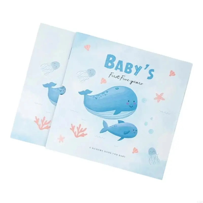 54DF Książka pamięci Baby Memory Journal Wzrost Kamienie milowe Pierwsze słowo Zdjęcie ręczne odciski rąk