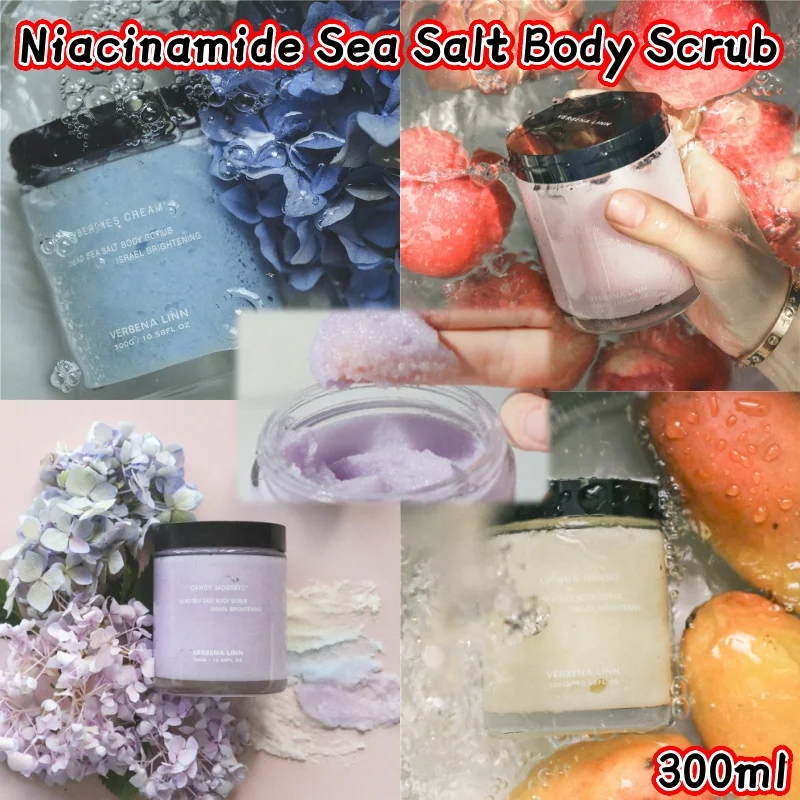 

Grape Mango Peach Blueberry Niacinamide Fragrance Sea Salt Scrub 300ml Effectively Brighten Skin Tone and Improve Roughness