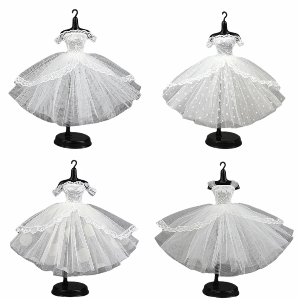 Cute Black Dotted Black Princess Dress Lace Tutu Multilayer For Doll Clothes Mini Doll Dress Dolls Accessories