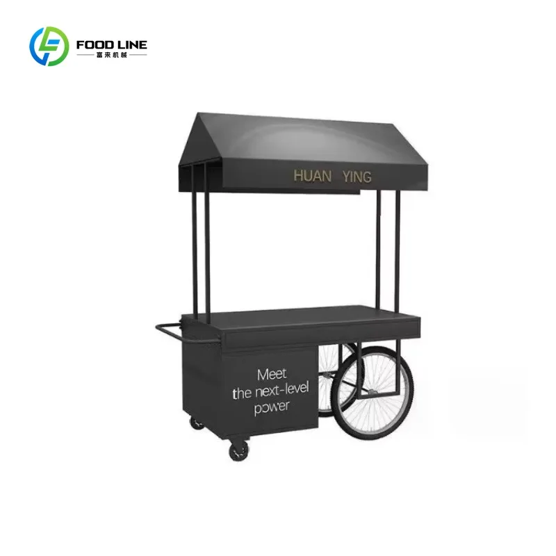 Custom Designed Street Snack Ice Cream Cart Freezer Mini Push Cart Custom Mobile Commercial Food Carts