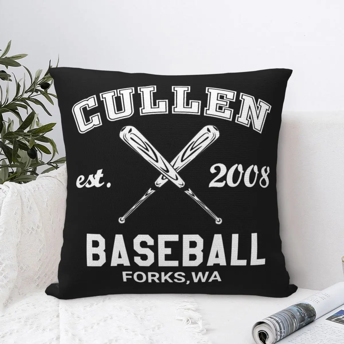 Cullen Baseball Twilight Pillowcase Soft Fabric Cushion Cover Decorative Throw Pillow Case Cover Home Square 40*40cm