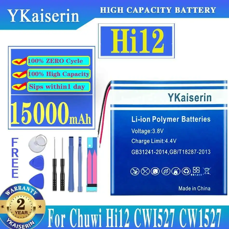

Tablet Battery 15000Mah For Chuwi Hi12 Dual System 64G HI10 Plus CW1527 10.8" PC NO Connector