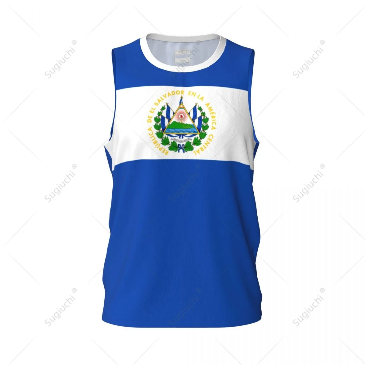 El Salvador Flag Men Basketball Sports Jersey Running Fitness Multifunction Sleeveless tshirt Exclusive Custom Name Nunber