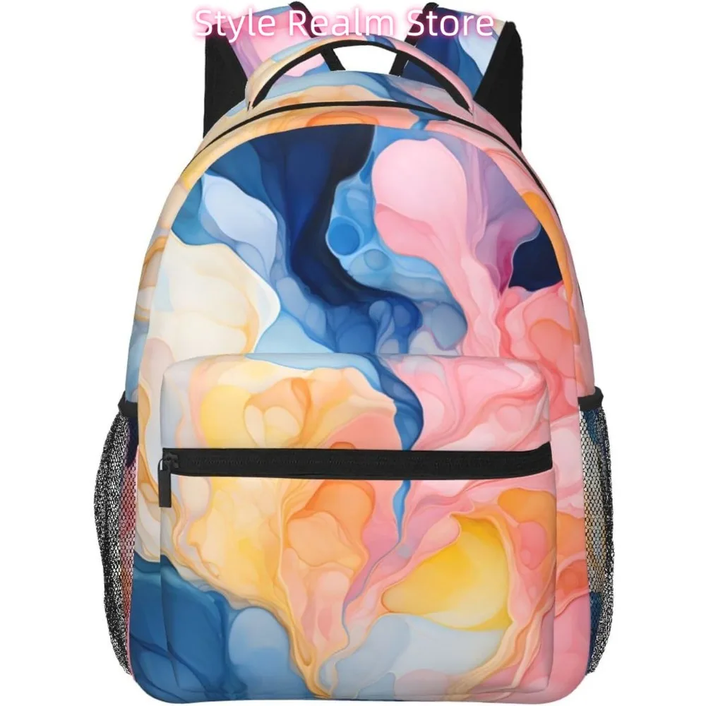 

Легкий рюкзак для ноутбука с художественным акварельным принтом, легкий многоцелевой дорожный повседневный рюкзак унисекс, студенческие рюкзаки для мужчин