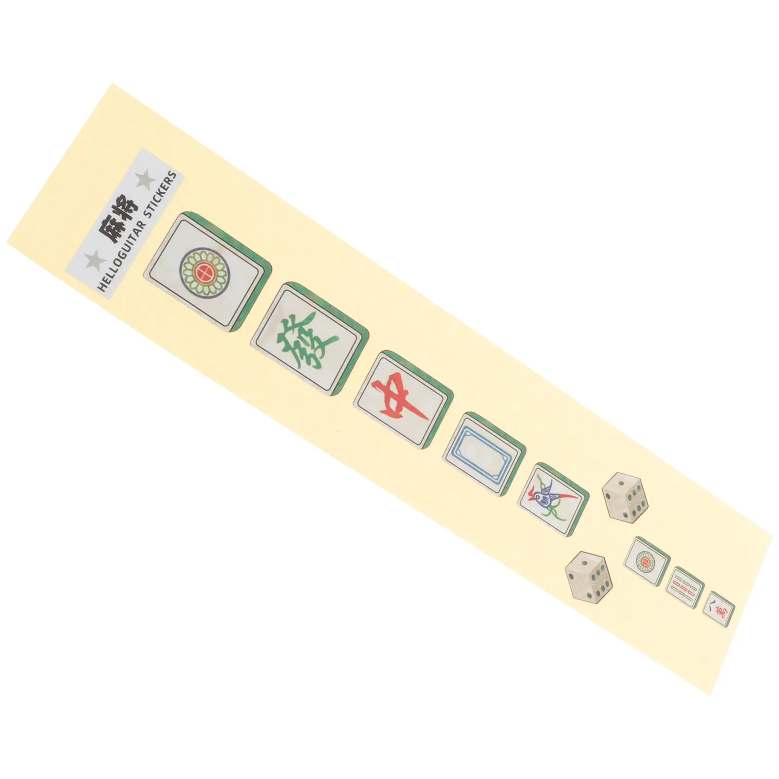 Mahjong Design Guitar Fretboard Stickers for Electric/Acoustic Guitar, Ukulele, Laptop & Bottle – 1 Sheet