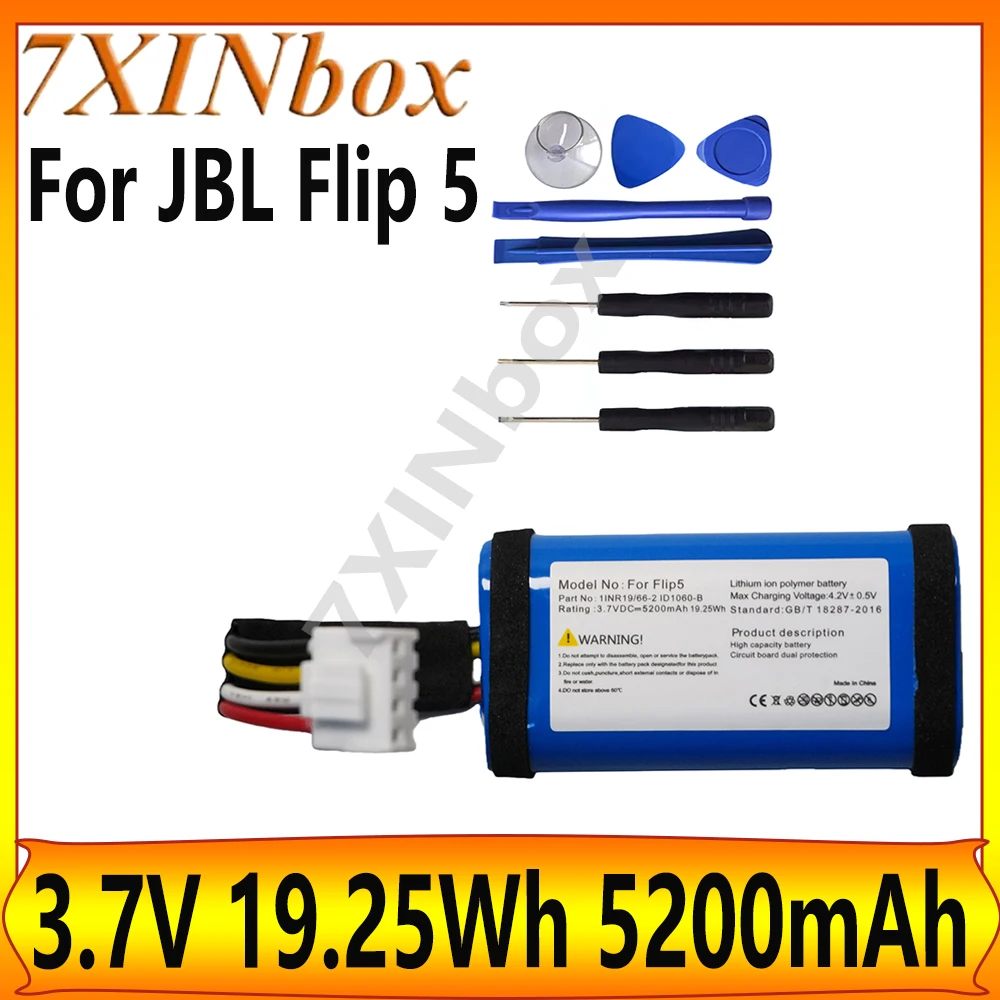 7XINbox 5200mAh OEM Replacement Speaker Battery 1INR19/66-2 ID1060-B Battery For JBL Flip 5 Flip5 Bluetooth Audio free tools