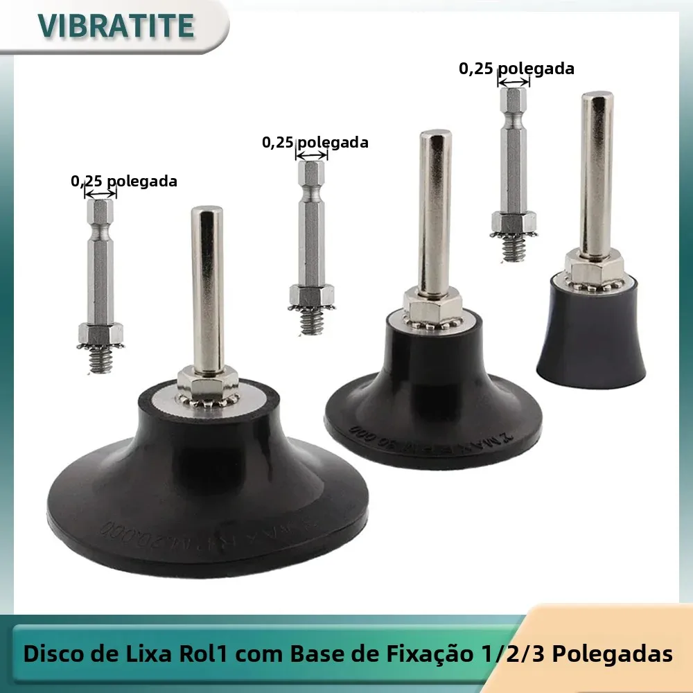 1/2/3 Polegada 50mm rolo bloqueio disco de lixamento suporte almofada 1/4 "haste ferramentas abrasivas & moedor acessórios 6mm & 6.35mm rosca