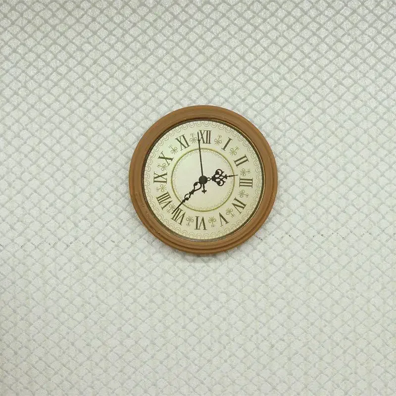 Jouet de jeu de simulation Miniature pour maison de poupée 1:12, 1 pièce, horloge murale rétro européenne pour décoration de meubles de maison de poupée