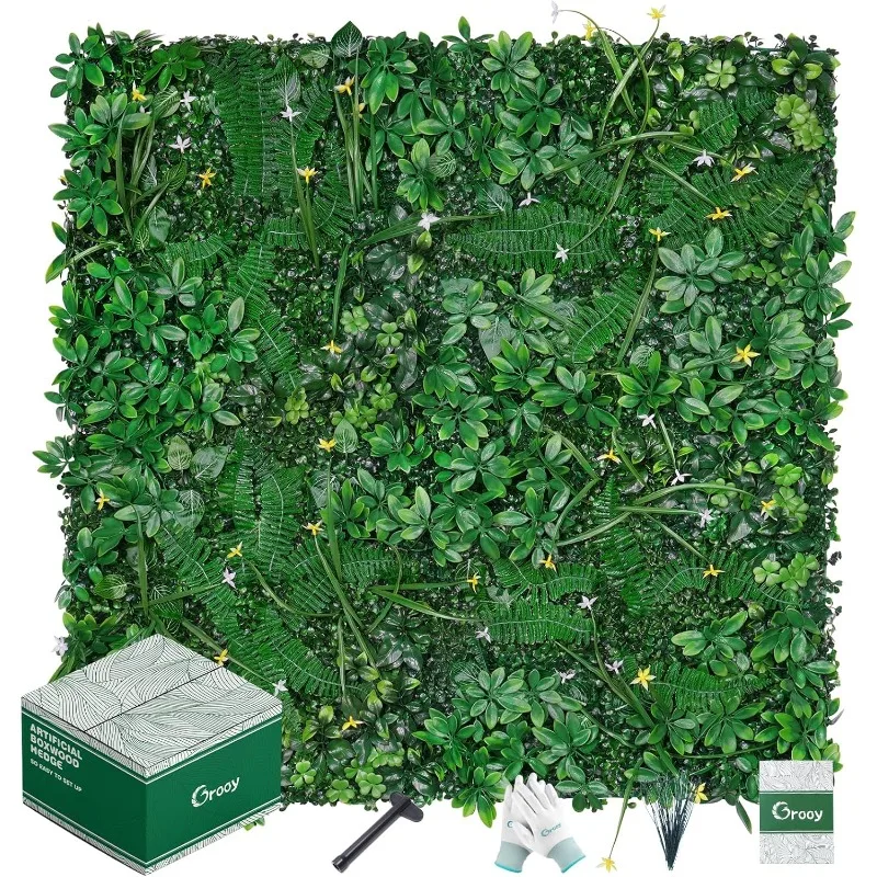 

Стенка 20 x 20 дюймов, упаковка из 16 шт., панели из искусственного самшита, экран для забора для конфиденциальности с защитой от ультрафиолета, зеленый фон для I