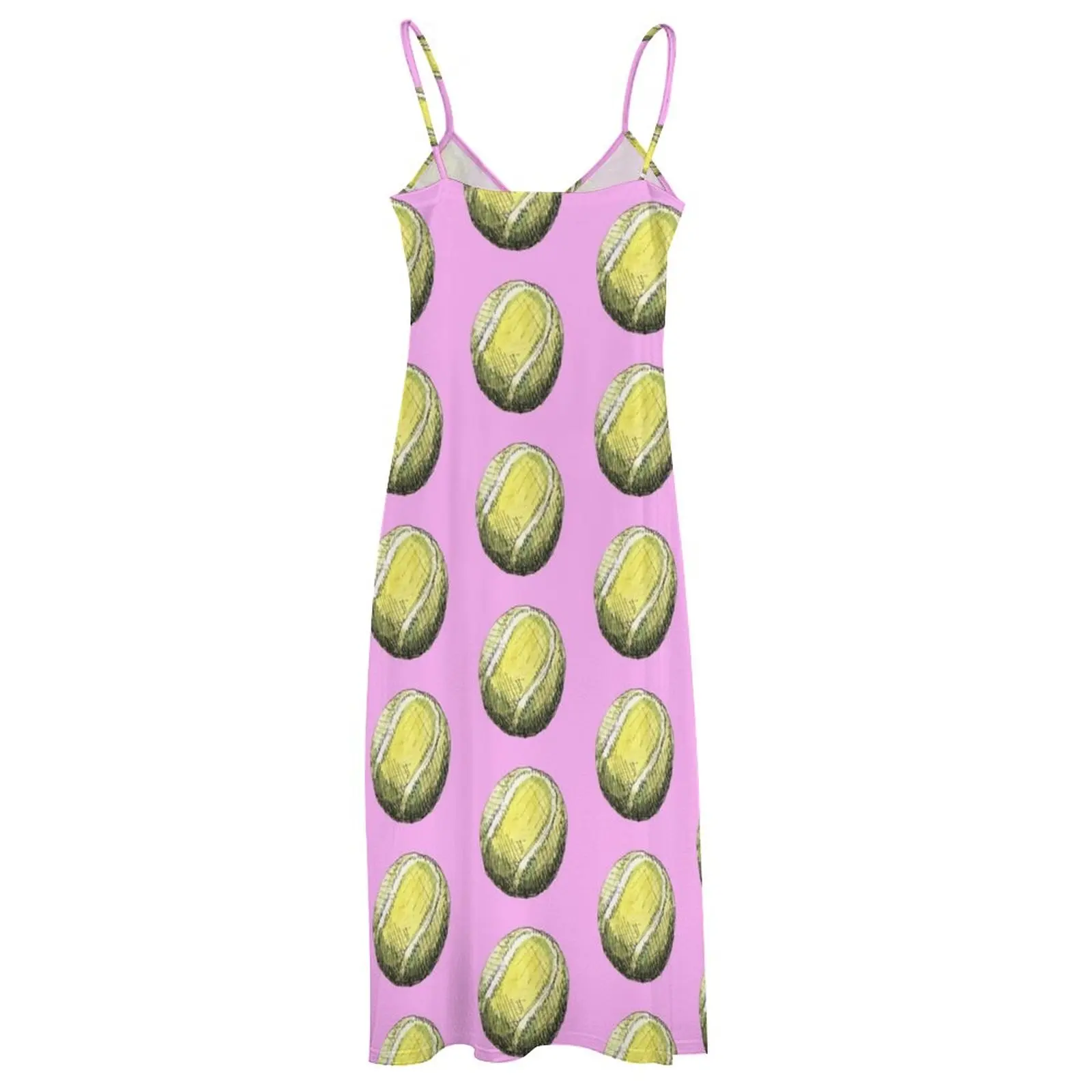 Tennis Ball Pattern - Pink Sleeveless Dress women evening dress bandage dress women dresses