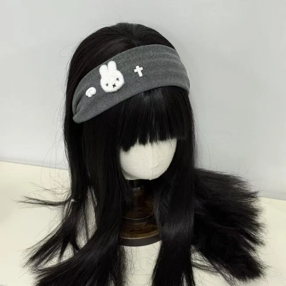 لطيف ميفي أرنب عقال رمادي واسعة حافة الكرتون الحلو إكسسوارات الشعر اعتصامات نمط عالية المظهر رائعة موضة الاتجاه