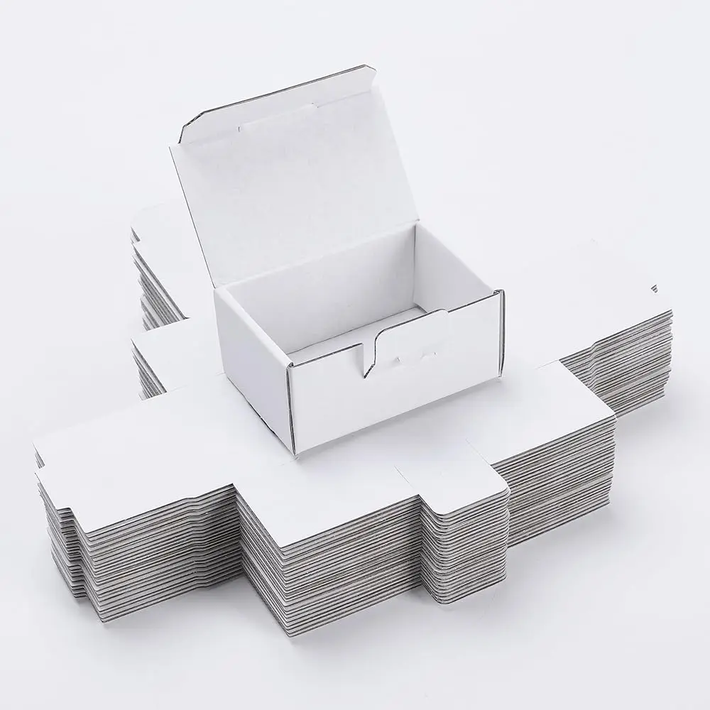 

Коробки для отправки почтой 3,5x2,2x1,6 дюйма, набор из 25 белых гофрированных картонных коробок для почтовых отправлений, хранения и упаковки подарков