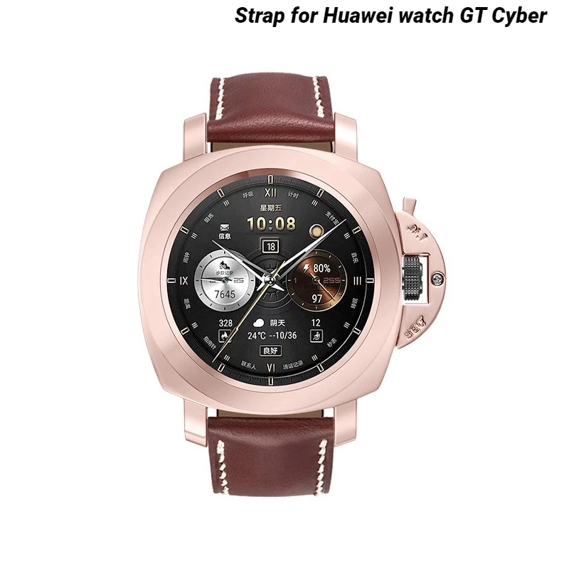 Huawei Watch用の牛革ストラップ,スペアケース付きスポーツウォッチバンド