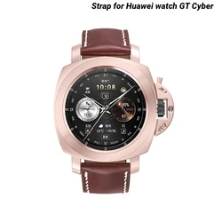 Cow Leather Strap For Huawei Watch gt cyber with Case Replacement Sport Watchband For HUAWEI GT Cyber Smartwatch Correa Bracelet