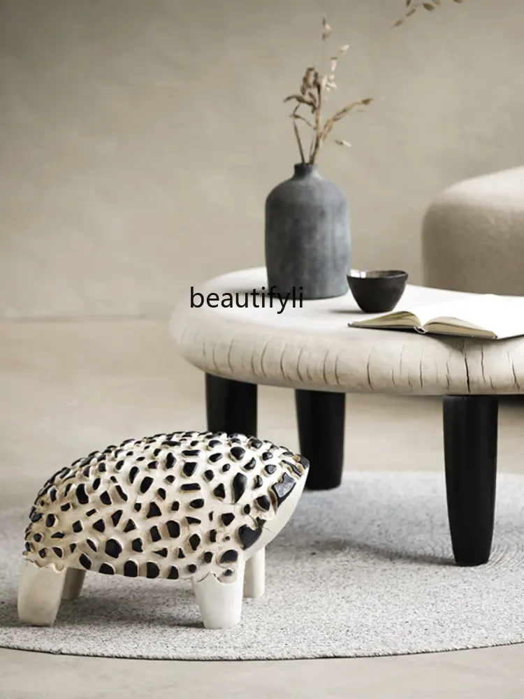 yj Japanese-Style Sweet Mango Wood Living Room Home Solid Wood Porcupine Creative Stool