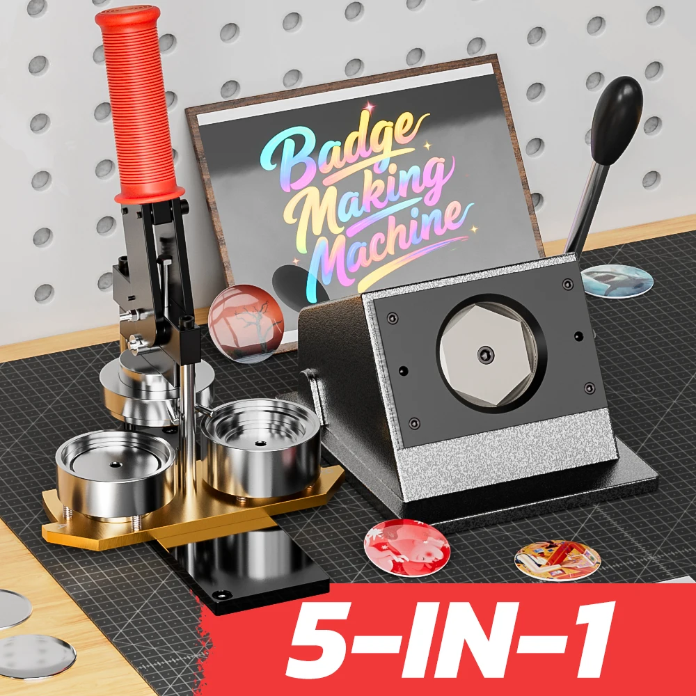 

Magnet Maker Machine, Pin Maker, Mirrors, Button Maker Machine, Badge Punch Press, 2.28in(58mm), 1 Press Machine, Paper Cutter
