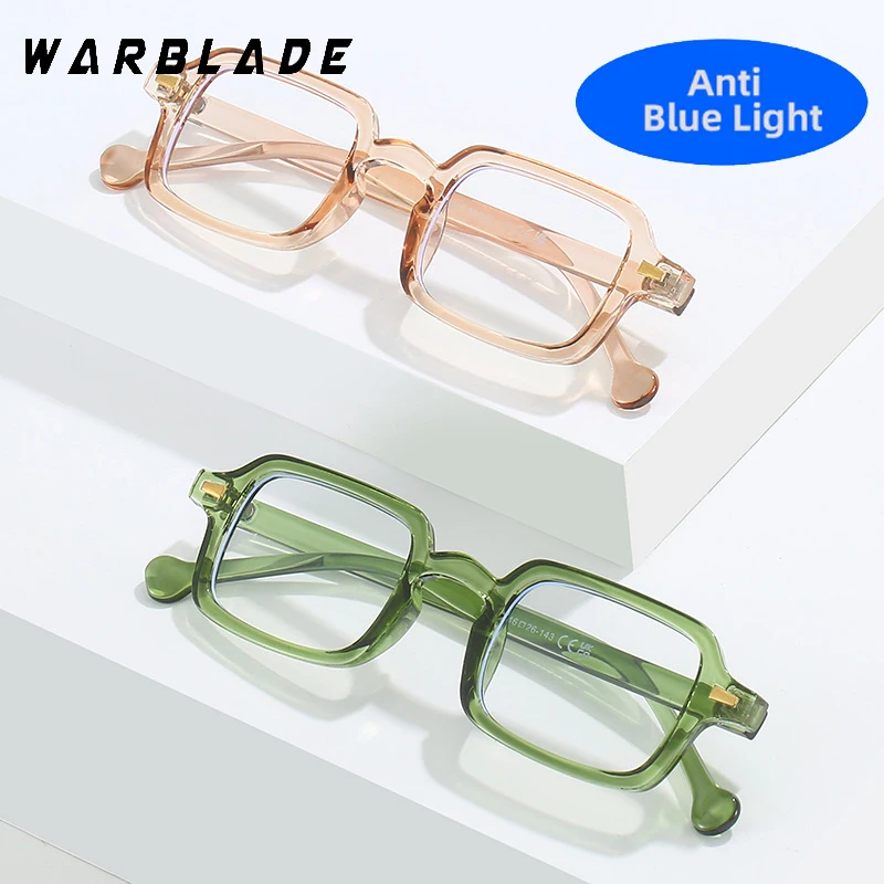 New Retro Rivets Square Glasses Women Anti Blue Light Transparent Eyewear Brand Designer Vintage Eyeglasses Optical Frame Oculos