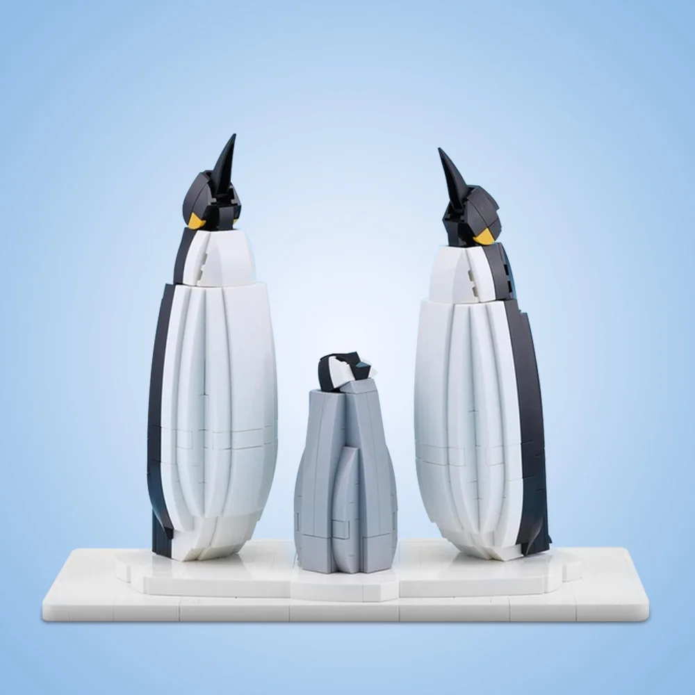 Gobricks MOC Penguins Family Building Blocks Model Creativity Animal Antarctic Penguins Bricks diy Assembled Toy Children Gift