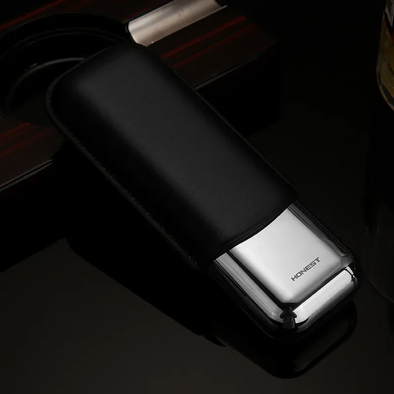 

Набор портсигар и трубок из зернистой кожи HONEST, портативный дорожный держатель с роскошной подарочной коробкой для защиты сигар на открытом воздухе