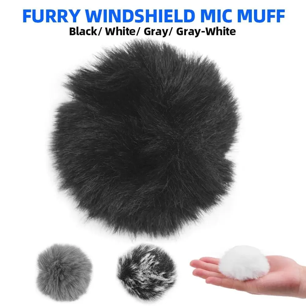 1Pcs Elastic Microphone Windshield Fit 0.5-1.5cm Universal Mic Furry Fur Comfortable Wind Muff Microphones Cover