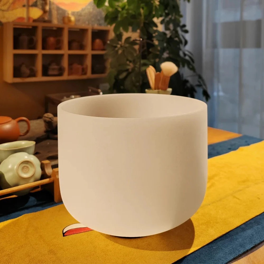 Hye-eun-cuenco tibetano de cristal esmerilado de 7 pulgadas, 432HZ/440HZ, vibración Musical curativa de sonido para Yoga, equilibrio positivo de energía