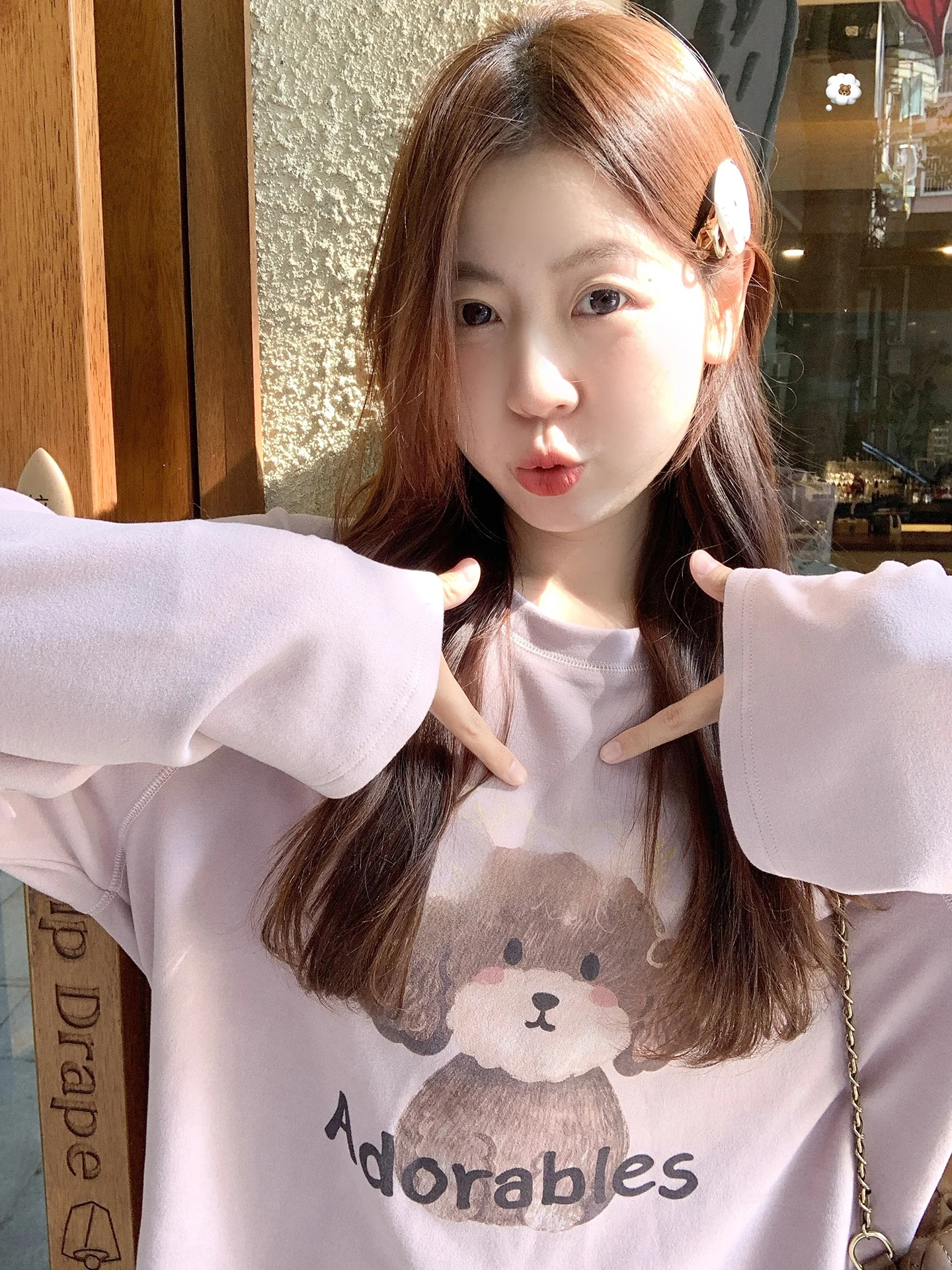 

Свободная посадка, круглая футболка Ne Long Sve, женский базовый слой, топ, фиолетовый, розовый, с принтом собаки, повседневная, осенне-зимняя, свободная одежда