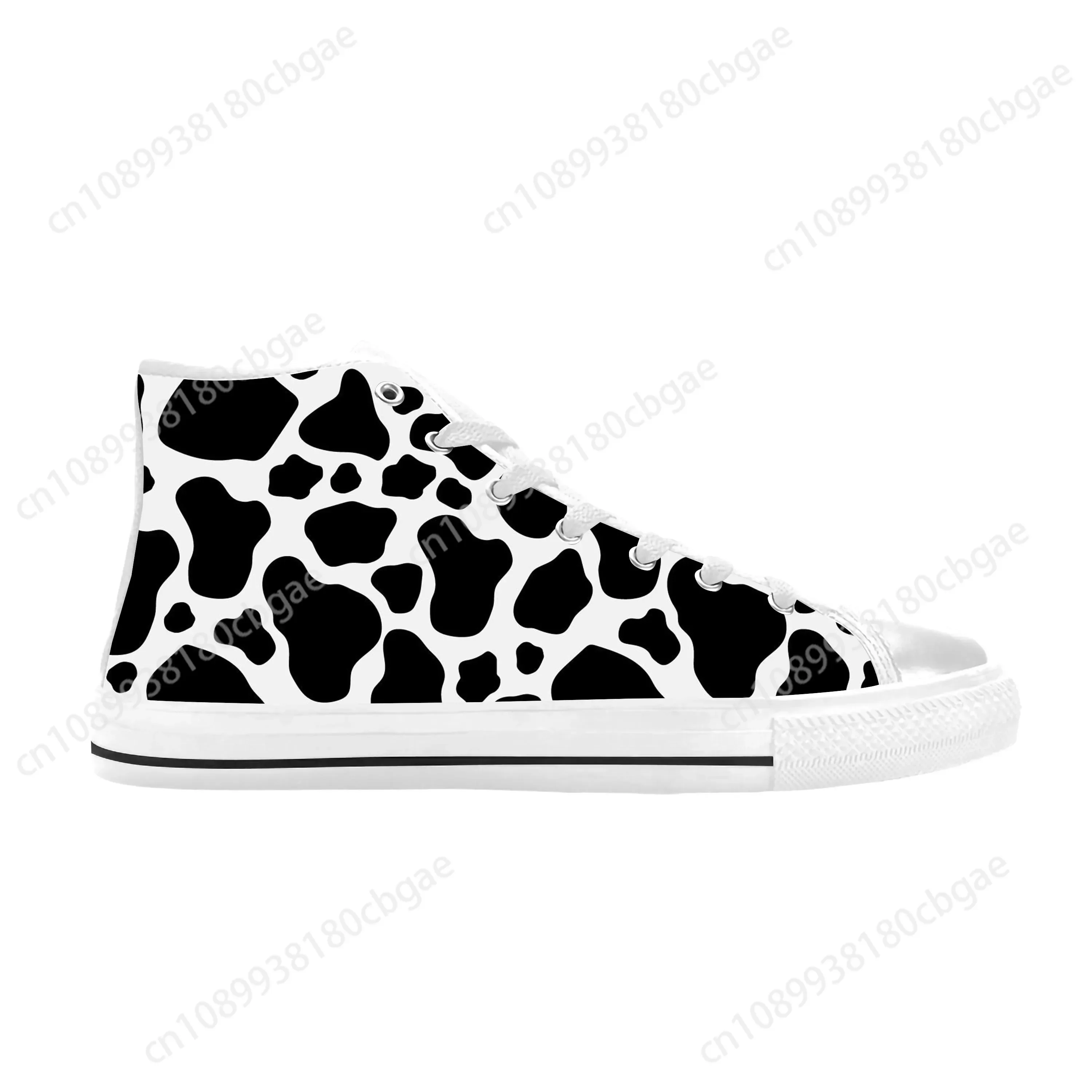 

Animal Cow Print Pattern Anime Cartoon Manga Cool Casual Cloth Shoes High Top Comfortable Breathable 3D Print Men Women Sneakers