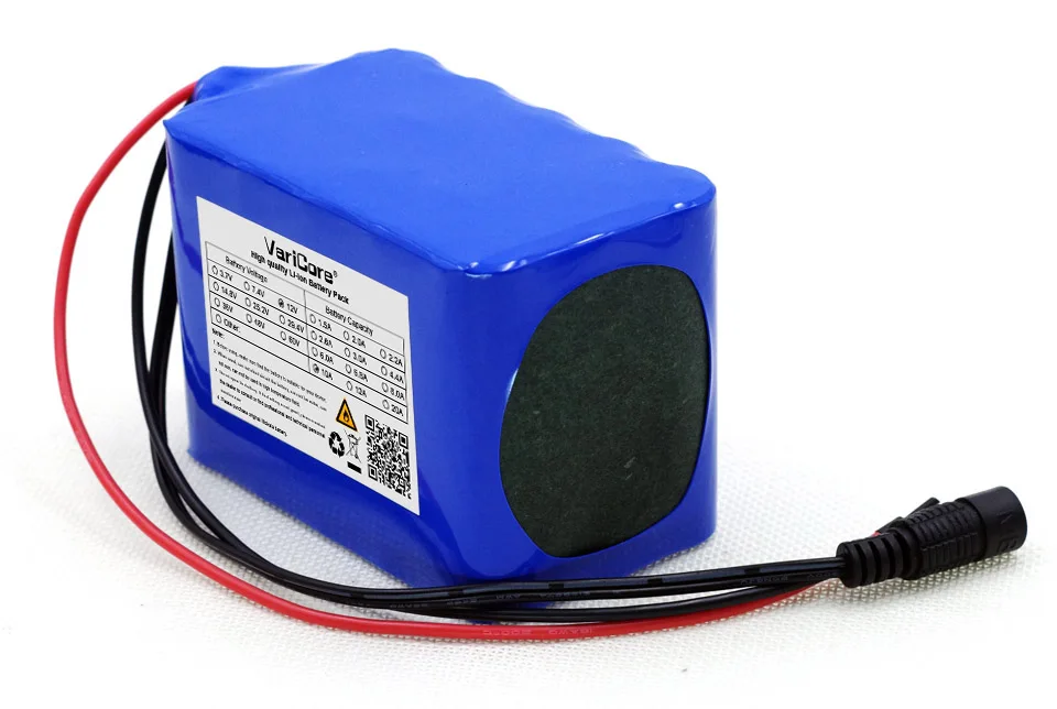 VariCore 12 V 10ah Proteção Grande capacidade 18650 bateria recarregável de lítio 12,6v 10000 mAh baterias de luz LED