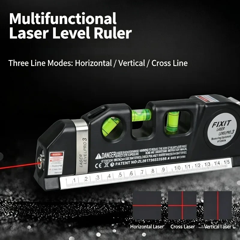 Laser Level Line Tool Multifunctional Tape Measure Laser Line Marker with Magnetic Portable Horizontal Vertical Measuring Tool