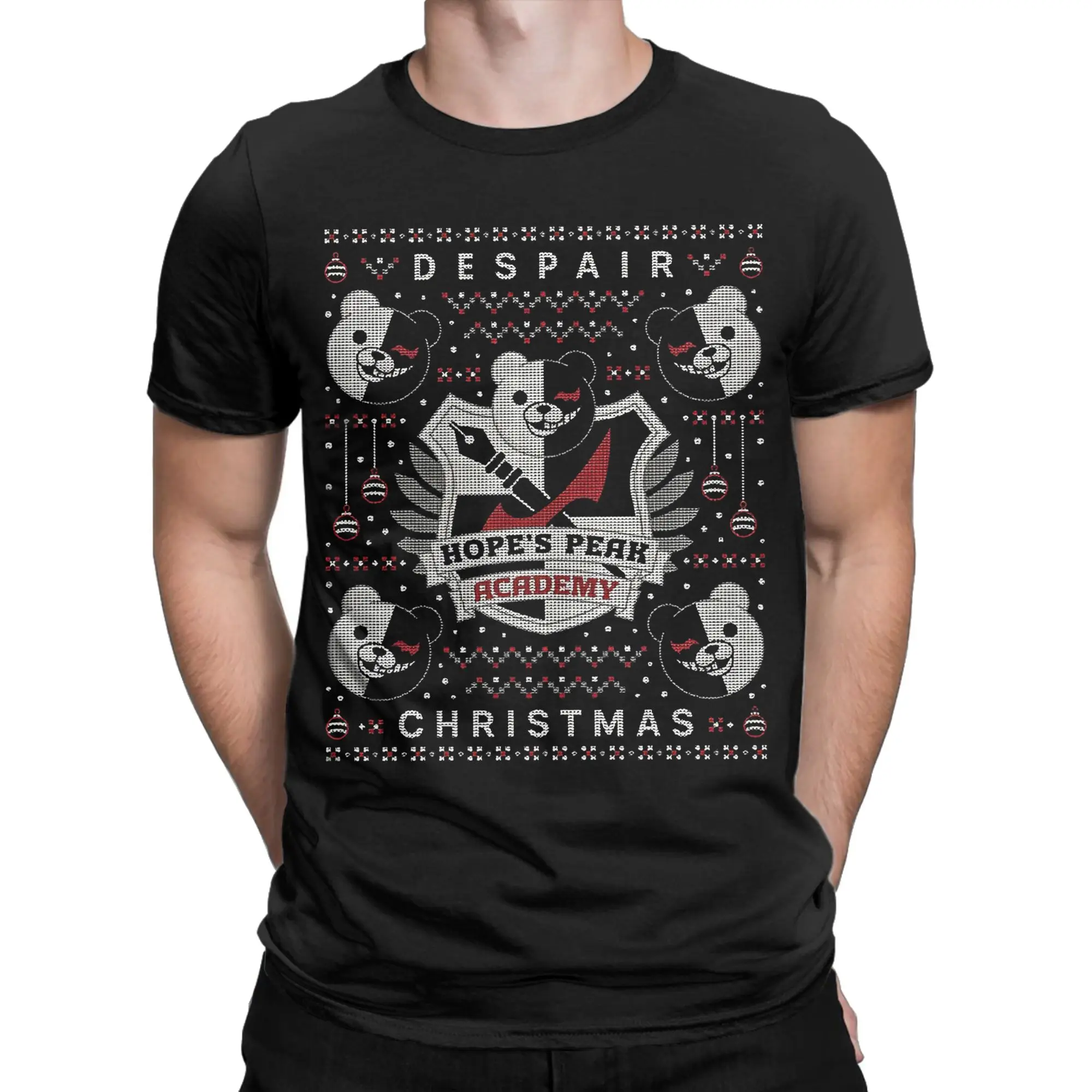 T-Shirt Hopes Peak Academy Christmas Danganronpa Funny Pure Cotton Tee Shirt Short Sleeve  T Shirts Crew Neck Tops Gift Idea