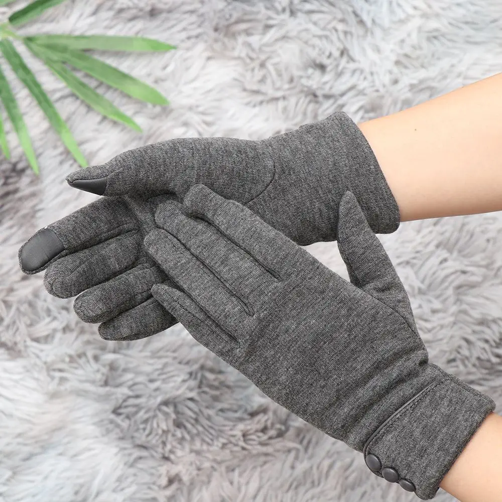 Guantes de esquí cálidos a prueba de viento para mujer, manoplas para conducir, guantes para pantalla táctil, además de terciopelo