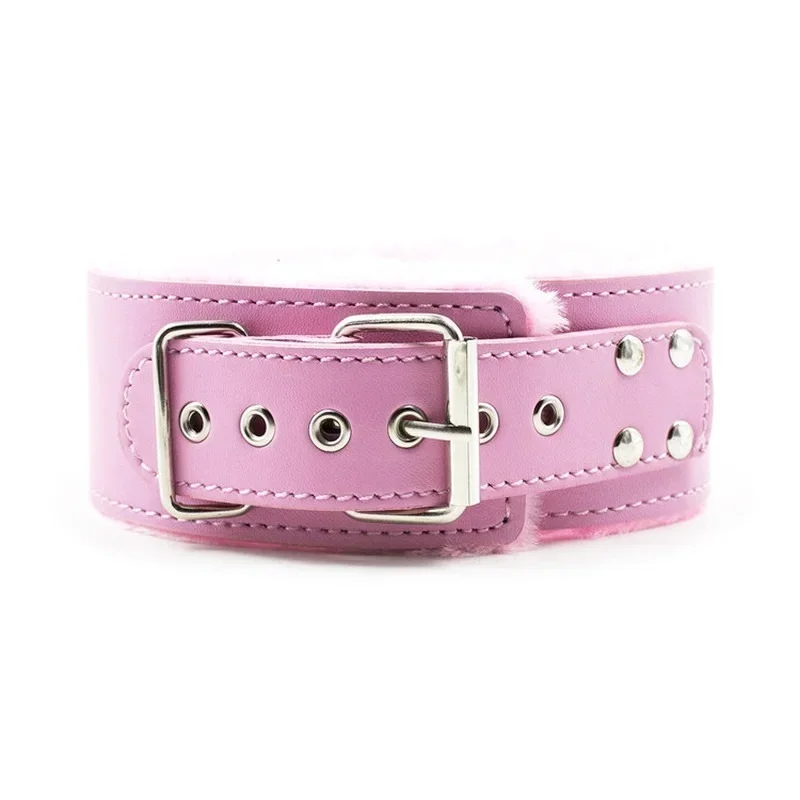 HotX PU Leather Pink Handcuff Wrist Ankle CuffS Restraints Bondage Adult Games Sex Toy Bondage Exotic Sex Toys for Couple