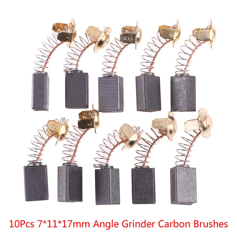 10Pcs 7*11*17mm Angle Grinder Carbon Brushes Power Tool Motors Spare Parts Electric Hammer Electric Tool Brush
