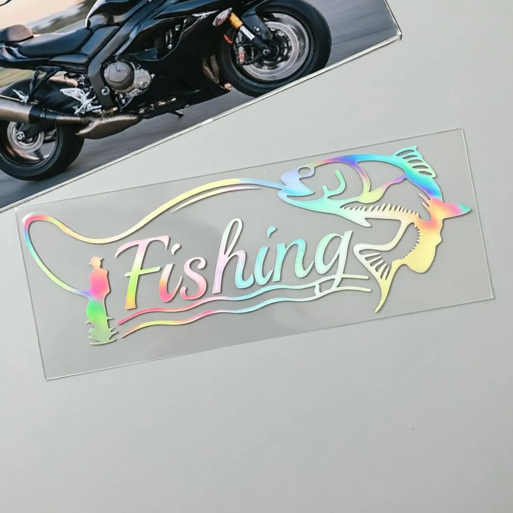 25CM Fishing Logo Decal Motorcycle Decoration Travel Car Stickers Outdoor Camping Fishing Box Lure Waterproof Film Enthusiast